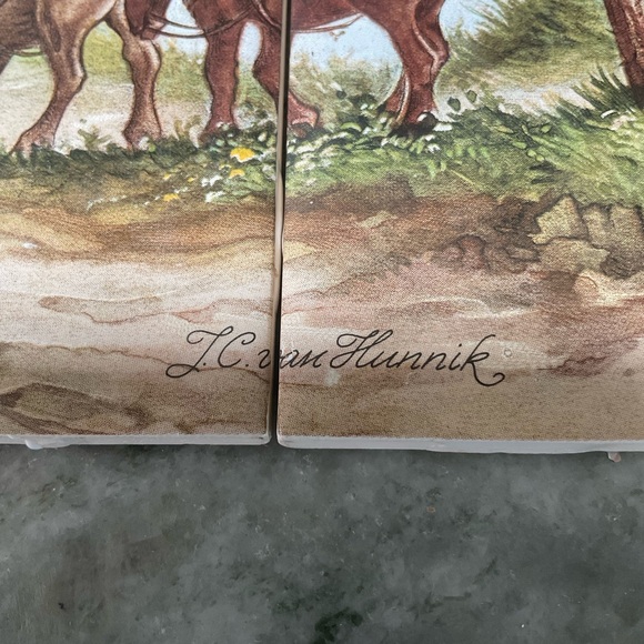 J.C. Van Hunnik scenic landscape tiles (set of four) Made in England vintage - Picture 6 of 14